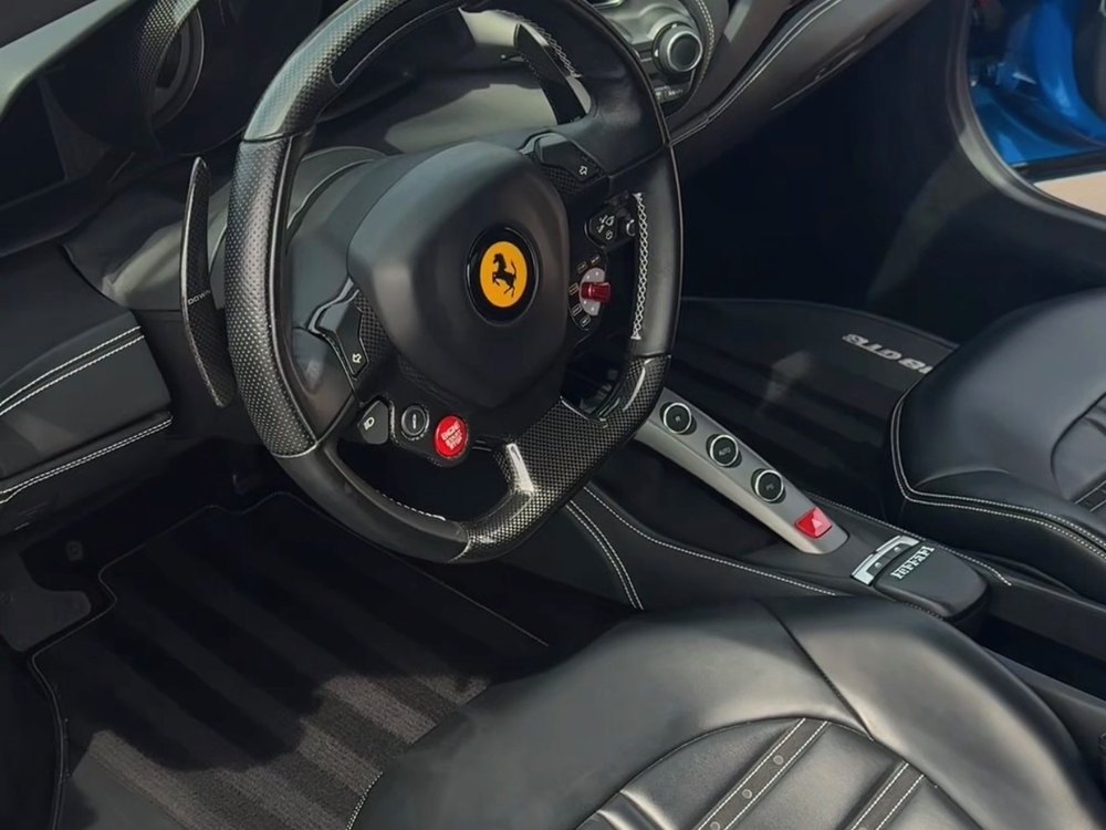 Ferrari 488 GTB interior after a deep clean